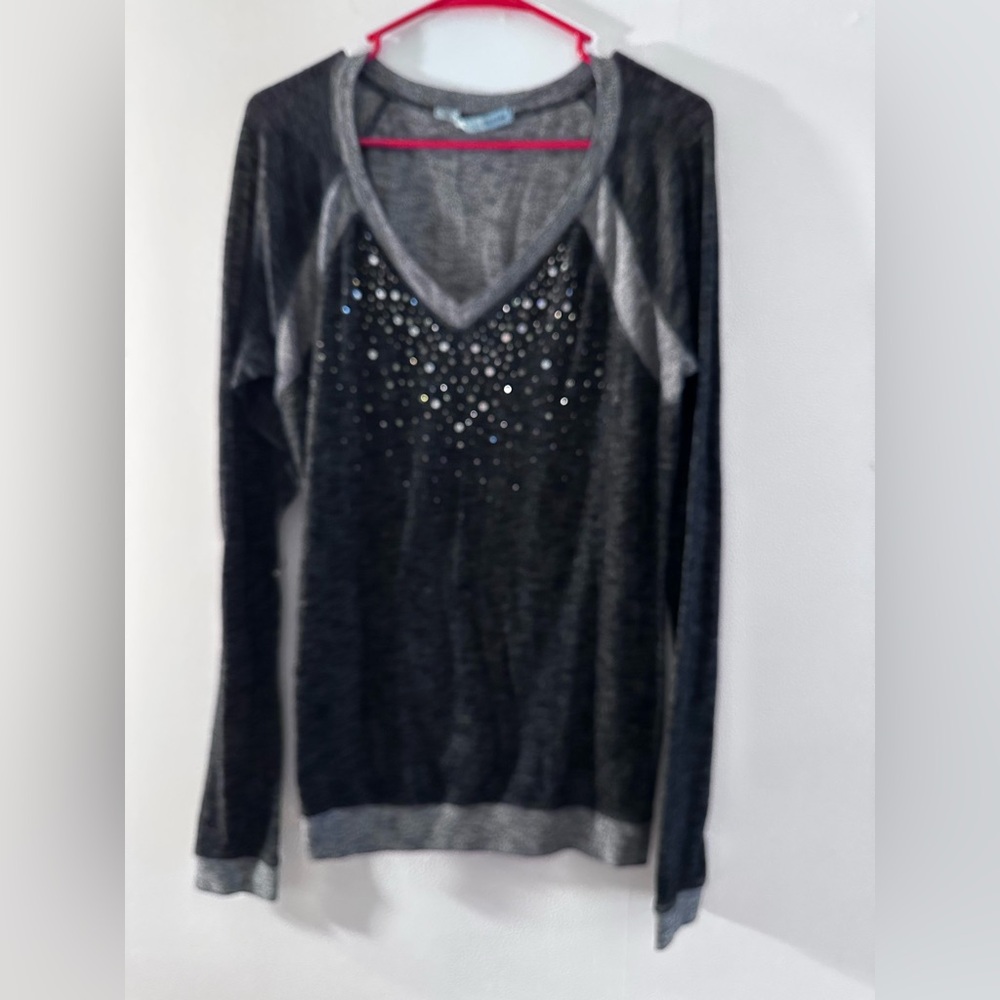 Elegant Black and Gray Women's Top